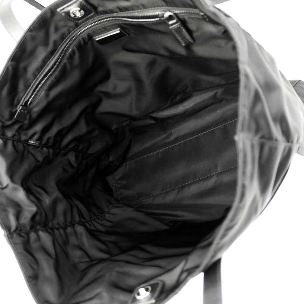 Prada Comic Patch Nylon Leather Tote Bag Black Mu… - image 6